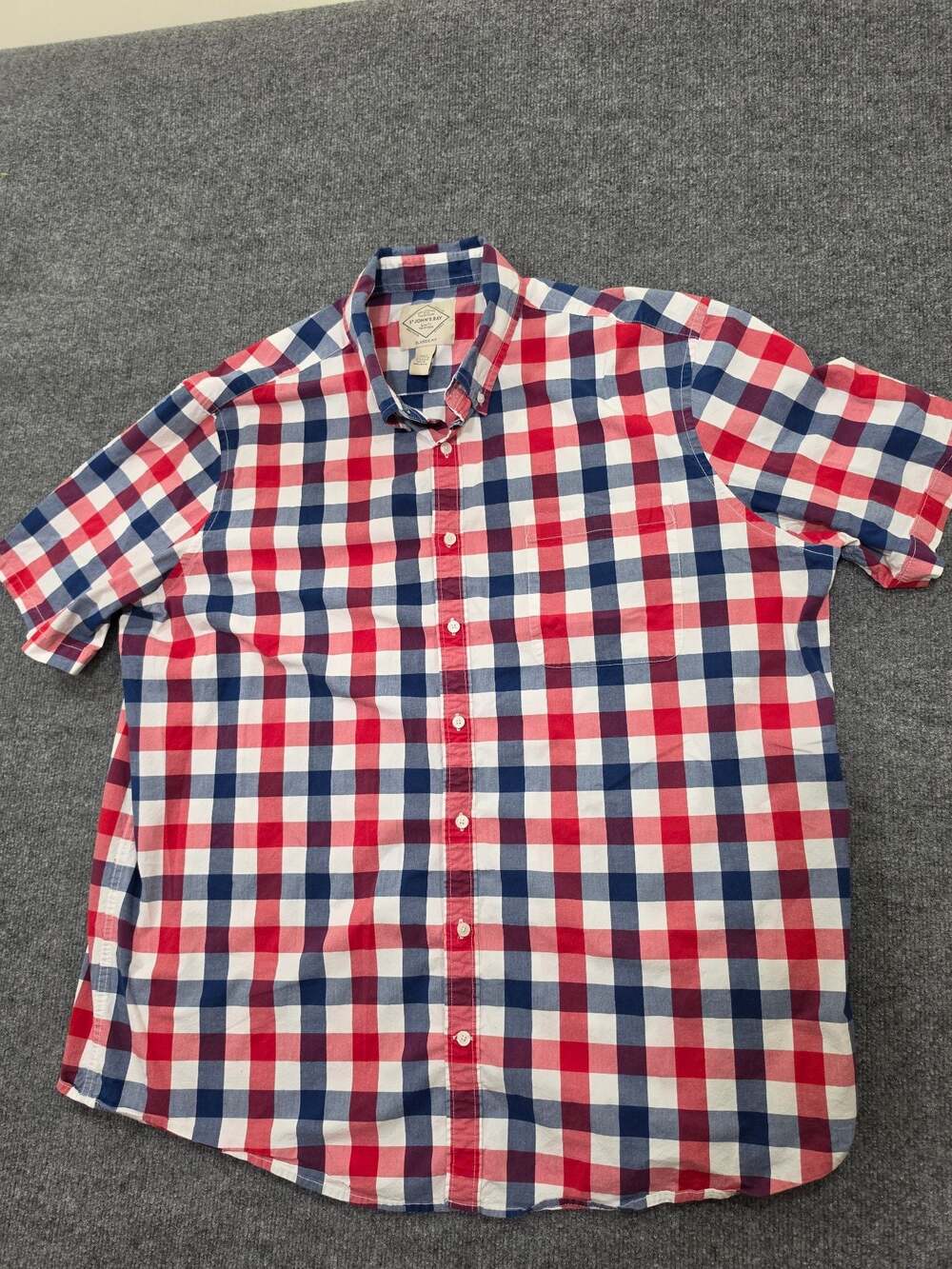 St. John's Bay Classic Fit Short Sleeve Plaid Button Down Shirt 2XLT